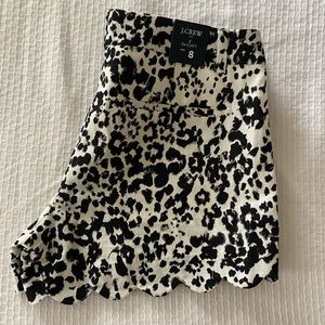 J. Crew Owl Print Shorts with Scallop Hem